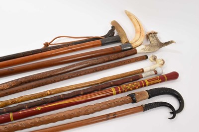 Lot 1046 - Collection of antique walking sticks