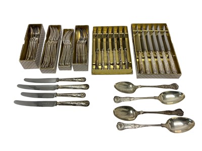 Lot 435 - Silver canteen Kings Pattern cutlery (Sheffield 1959)