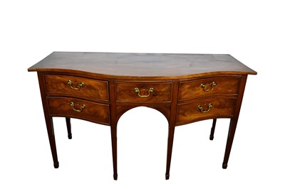 Lot 1638 - Georgian III mahogany serpentine sideboard
