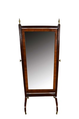 Lot 1642 - Regency mahogany cheval mirror