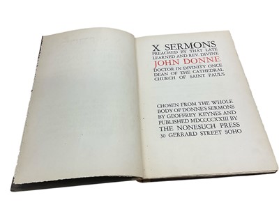 Lot 1726 - John Donne, Ten Sermons, Nonesuch Press, one of 725 copies