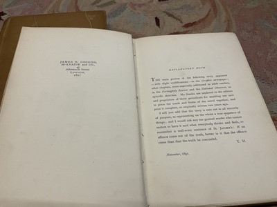 Lot 1712 - Thomas Hardy - Tess of the D'Urbervilles, 1st edition, 1891, in three vols