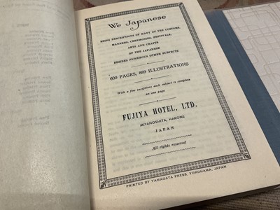 Lot 1711 - We Japanese - c1950 cloth bound book covering descriptions of customs, manners, ceremonies, festivals, arts & crafts of the Japanese. Published by Fujiya Hotel.