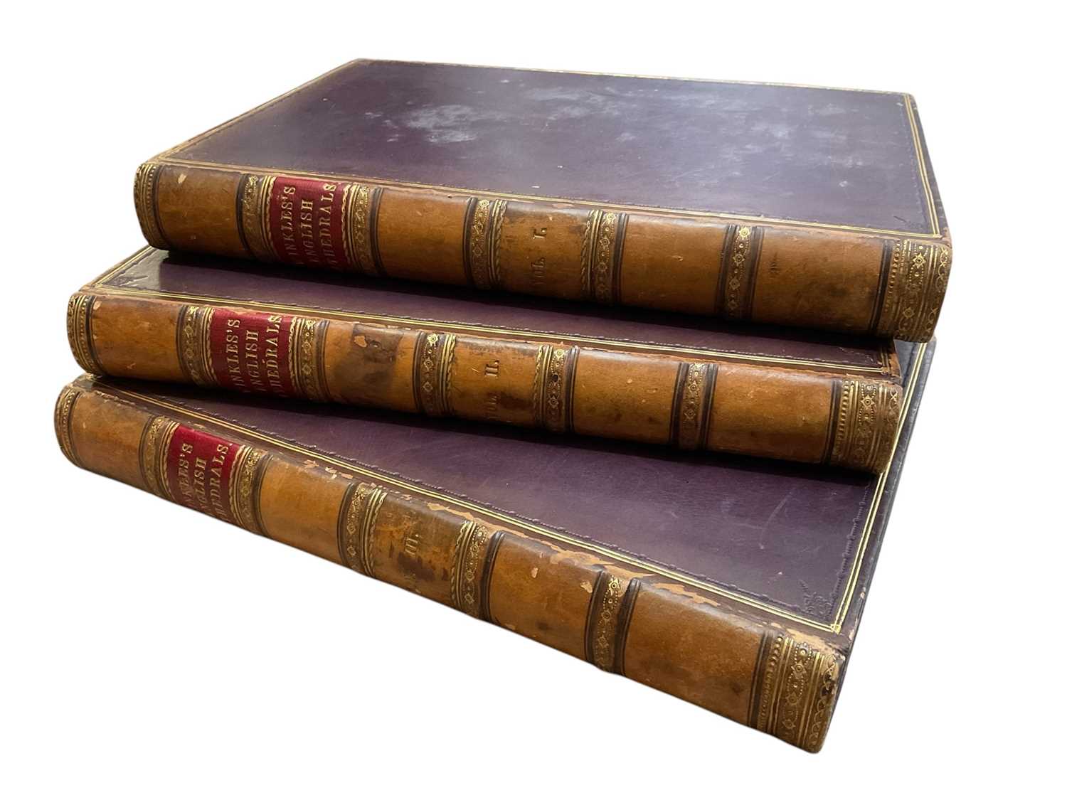 Lot 1707 - Winkles’s English Cathedrals, three vols. In fine bindings, 1851