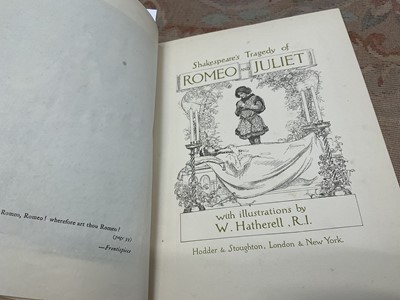 Lot 1708 - Fore-edge painting - Romeo and Juliet, illustrated by W. Hatherell, tooled cloth binding