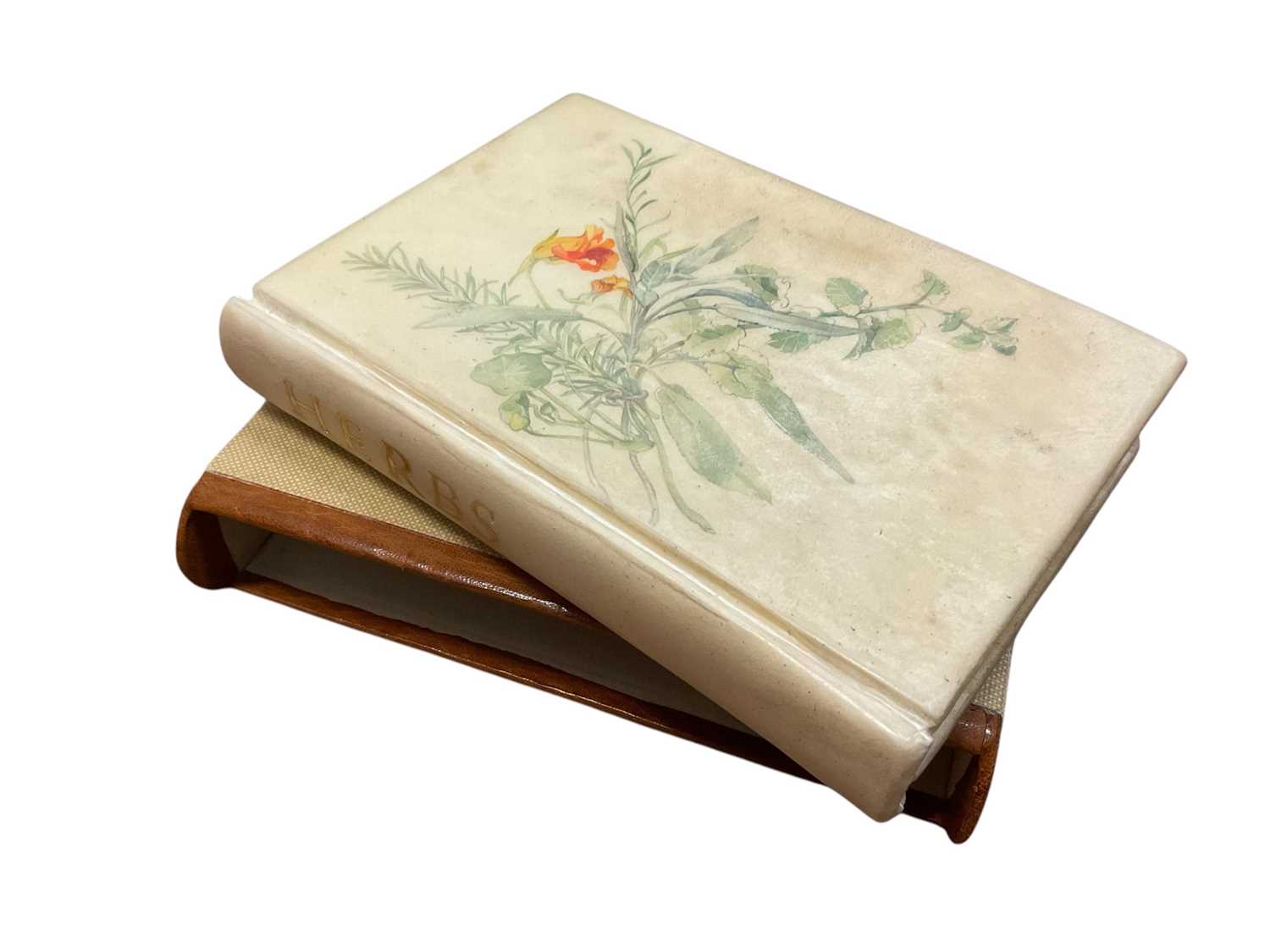 Lot 1714 - Fore-edge painting - Herbs - concise guide in colour, finely bound in painted vellum