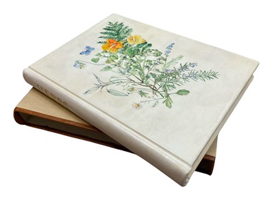 Lot 1702 - Fore-Edge painting - Sarah Bunney - Illustrated book on Herbs, in fine painted vellum binding, slip case