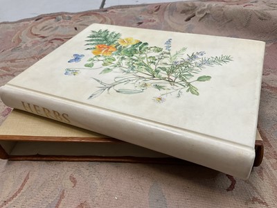Lot 1702 - Fore-Edge painting - Sarah Bunney - Illustrated book on Herbs, in fine painted vellum binding, slip case