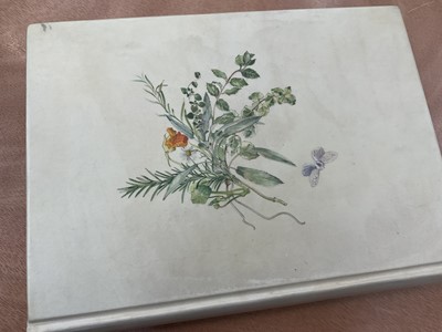 Lot 1702 - Fore-Edge painting - Sarah Bunney - Illustrated book on Herbs, in fine painted vellum binding, slip case