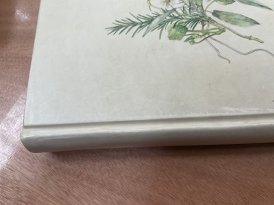 Lot 1702 - Fore-Edge painting - Sarah Bunney - Illustrated book on Herbs, in fine painted vellum binding, slip case