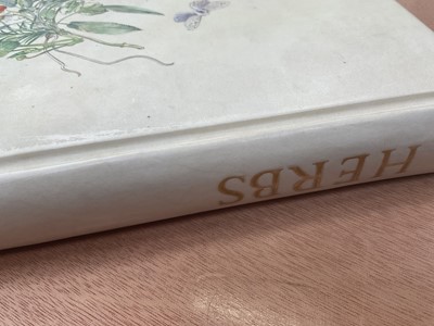 Lot 1702 - Fore-Edge painting - Sarah Bunney - Illustrated book on Herbs, in fine painted vellum binding, slip case