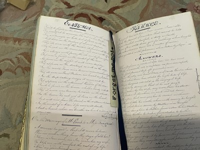 Lot 1710 - Fine quality William IV lady’s jottings album, with butterfly painting, handwritten recipes, etc
