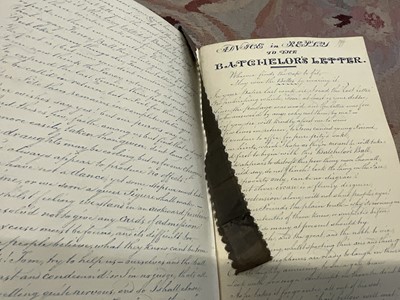 Lot 1710 - Fine quality William IV lady’s jottings album, with butterfly painting, handwritten recipes, etc