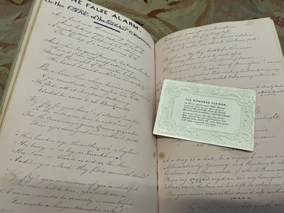 Lot 1710 - Fine quality William IV lady’s jottings album, with butterfly painting, handwritten recipes, etc