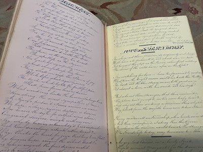 Lot 1710 - Fine quality William IV lady’s jottings album, with butterfly painting, handwritten recipes, etc