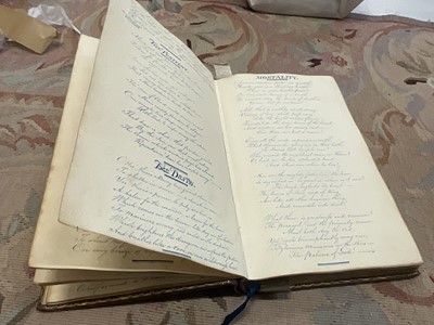 Lot 1710 - Fine quality William IV lady’s jottings album, with butterfly painting, handwritten recipes, etc