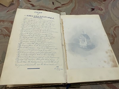 Lot 1710 - Fine quality William IV lady’s jottings album, with butterfly painting, handwritten recipes, etc