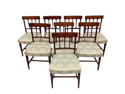 Lot 1530 - Set of eight 19th century mahogany bar back dining chairs