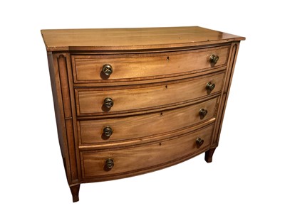 Lot 1513 - Regency mahogany and bowfront chest of four drawers