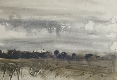 Lot 956 - Geoffrey Lefever (1932-2024) watercolour - White Roding, signed and inscribed, 56cm x 77cm, in glazed frame, together with two further works of Provence