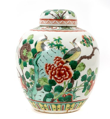 Lot 149 - Large Chinese porcelain ginger jar and cover.