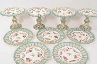 Lot 151 - Extensive Victorian Copeland dessert service with reticulated borders