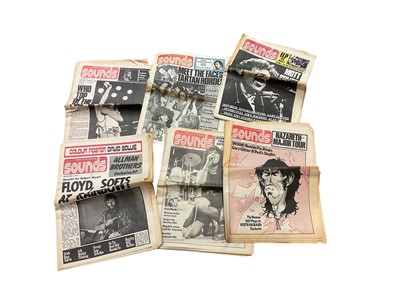 Lot 2357 - Three boxes and a suitcase containing original 1970's Sounds Music newspapers / magazines (4).
