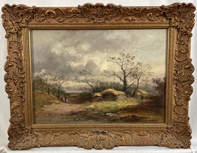 Lot 29 - Henry J. Foley R.A. (1839 - 1875) oil on canvas - Pastoral scene, signed, 24cm x 34cm, in gilt frame