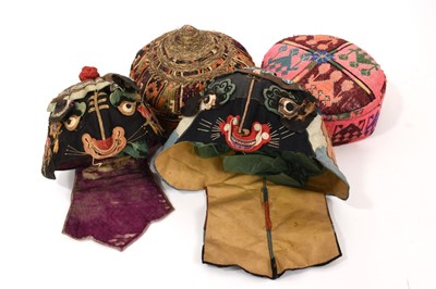 Lot 1123 - Two unusual 19th century Chinese children's silk hats