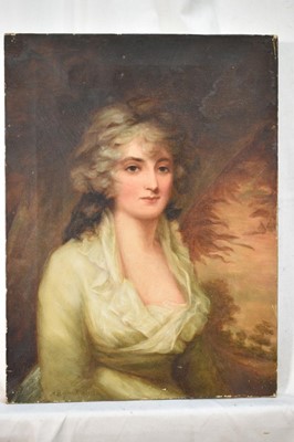 Lot 1292 - After Sir Henry Raeburn (1756-1823) oil on canvas - portrait of a lady, 41cm x 31cm, unframed