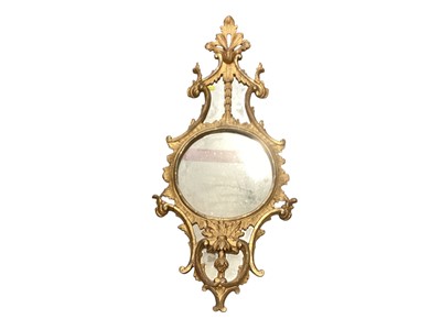 Lot 1624 - Good quality antique wall mirror in rococo carved gilt wood frame, 82cm x 37cm