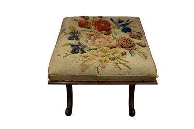 Lot 1693 - Early Victorian rosewood square stool