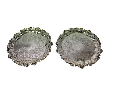Lot 312 - Pair of George III silver salvers