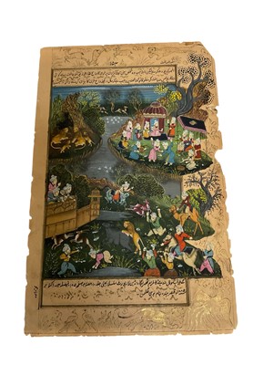 Lot 698 - 19th century Indian school manuscript leaf, approximately 30 x 20cm