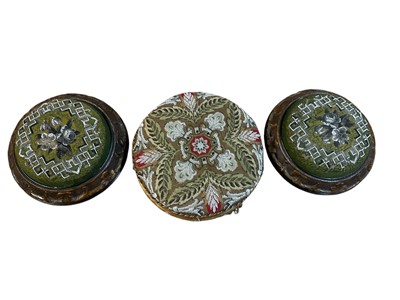 Lot 1653 - Pair of 19th century beaded footstools, and another