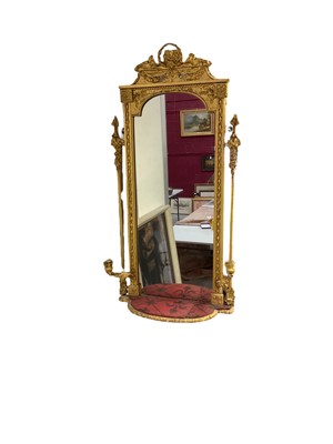 Lot 1702 - Regency gilt pier mirror of slender form
