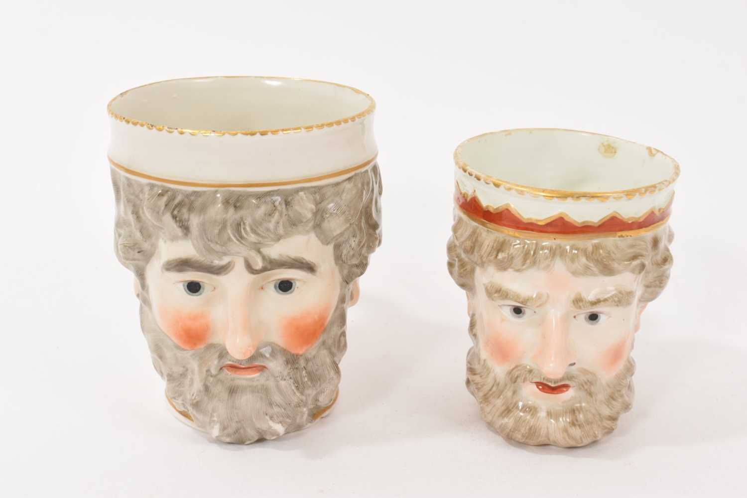 Lot 5088 - Derby Neptune mask mug, circa 1800, and another, in the form of Bacchus