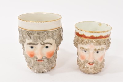 Lot 5088 - Derby Neptune mask mug, circa 1800, and another, in the form of Bacchus
