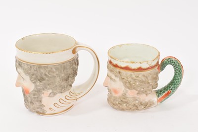 Lot 5088 - Derby Neptune mask mug, circa 1800, and another, in the form of Bacchus