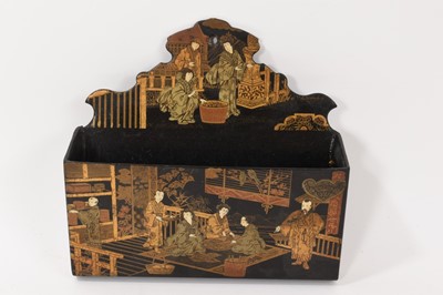 Lot 778 - Early 20th century Japanned wall pocket