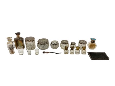 Lot 465 - Silver topped jars etc