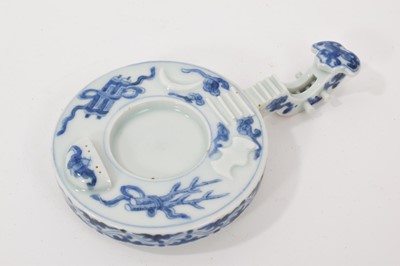 Lot 181 - Unusual Chinese blue and white model of a lute
