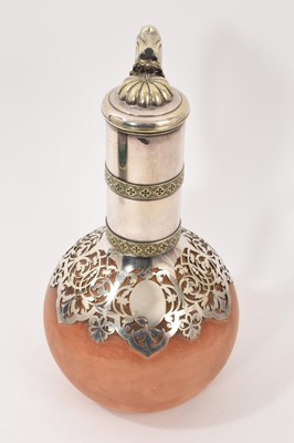 Lot 182 - Unusual 19th century Wedgwood claret jug, with plated mounts