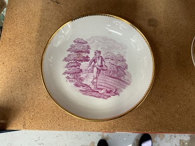 Lot 5086 - Spode saucer dish, printed in puce with a gleaner, circa 1815