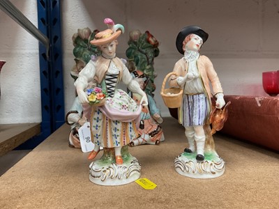Lot 653 - Pair of Dresden porcelain figures