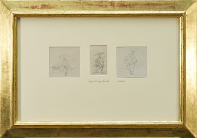 Lot 1215 - George Chinnery (1774-1852) three pencil sketches - Chinese subjects, from a sketch book dated April 1837
