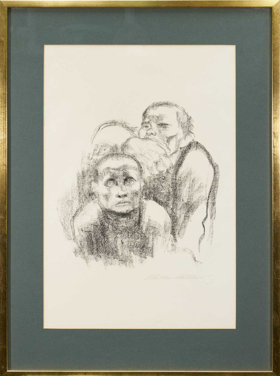 Lot 160 - Käthe Kollwitz (1867-1945) lithograph - Gefangene, Musik Hörend (Prisoners listening to music), signed below image, 55cm x 37cm, in glazed frame