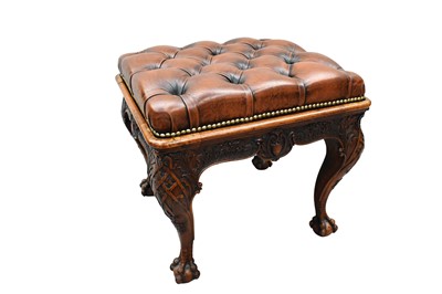 Lot 1654 - Fine quality solid walnut stool in the 18th century manner