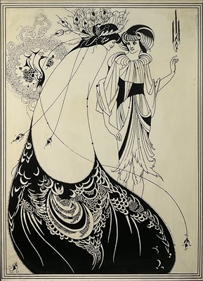 Lot 24 - Aubrey Beardsley (1872-1898) print - The Peacock Skirt, Athena Reproductions, framed and glazed