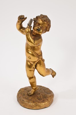 Lot 1044 - 19th century gilt bronze figure of a cherub
